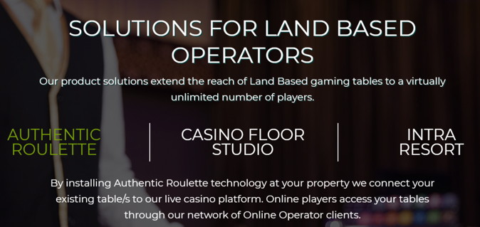 authenitc gaming live casino land based solutions