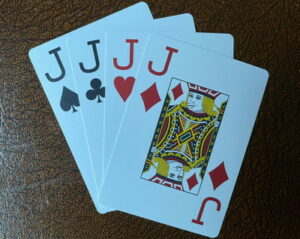 four jack playing cards different suits