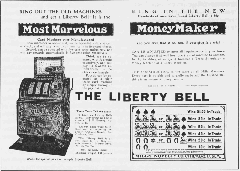 iklan mesin slot bel liberty lama 1909