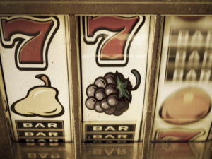 old style slot close up
