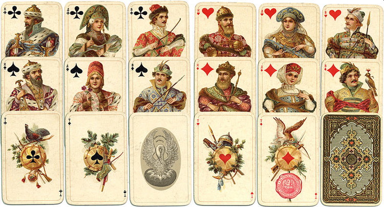 russian playing card deck from 1911