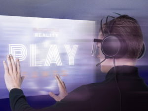 virtual reality game man playing